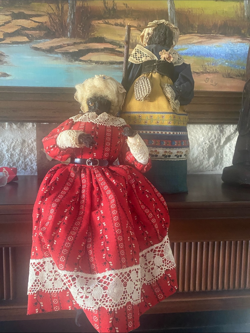 Vintage Dried Fruit Dolls - Two Dolls